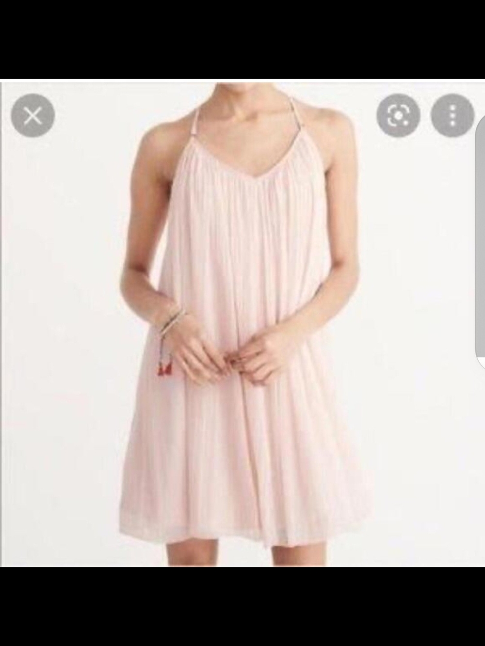 Abercrombie & Fitch light pink pleated Babydoll/swing Dress W/t-back.  Size M